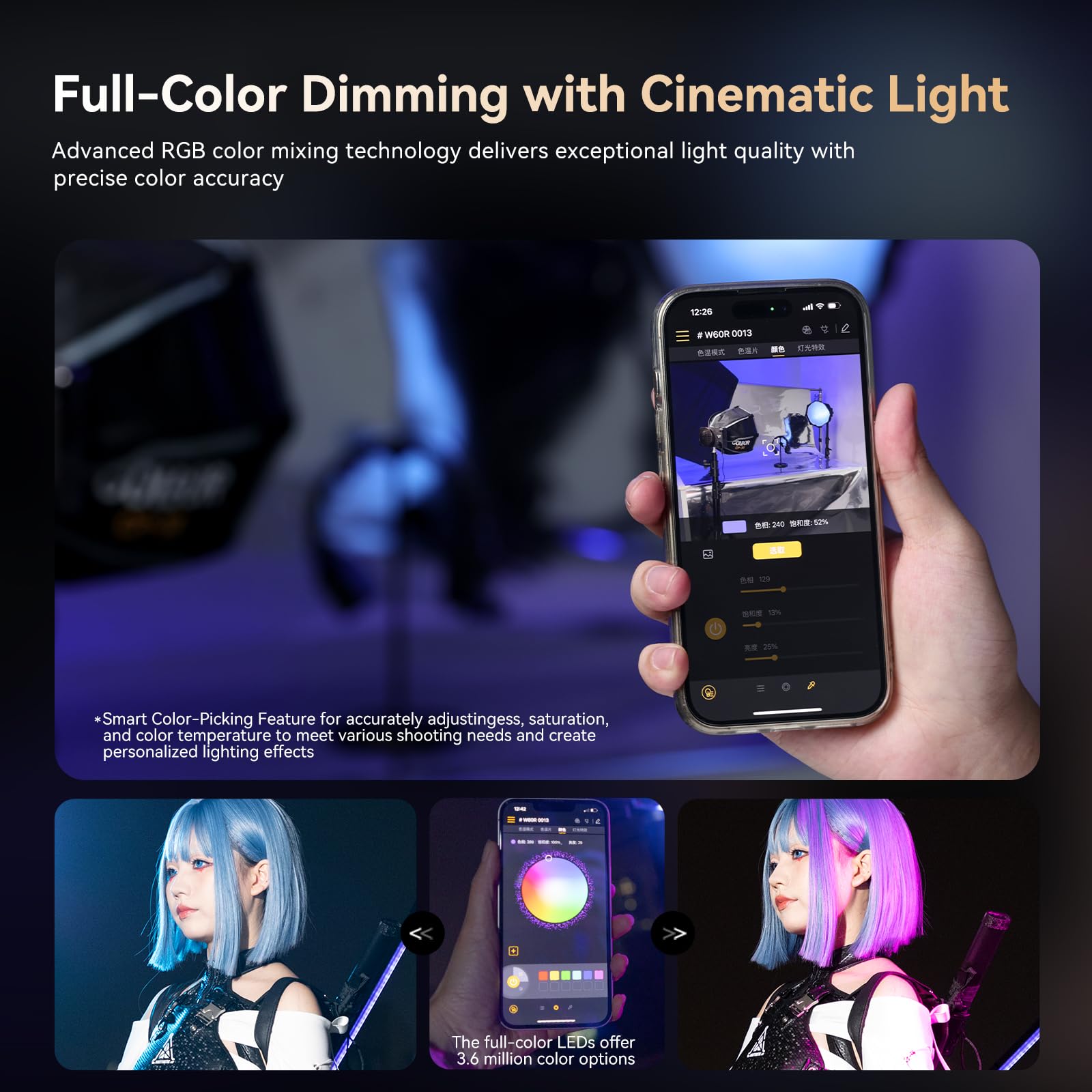 Amazon | COLBOR W100R Kit RGB撮影ライトキット 100W 2700-6500K